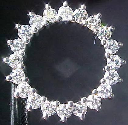 Necklace- Special Order- 1.03ctw White Diamond Circle Pendant with 14kt white gold chain SO1578
