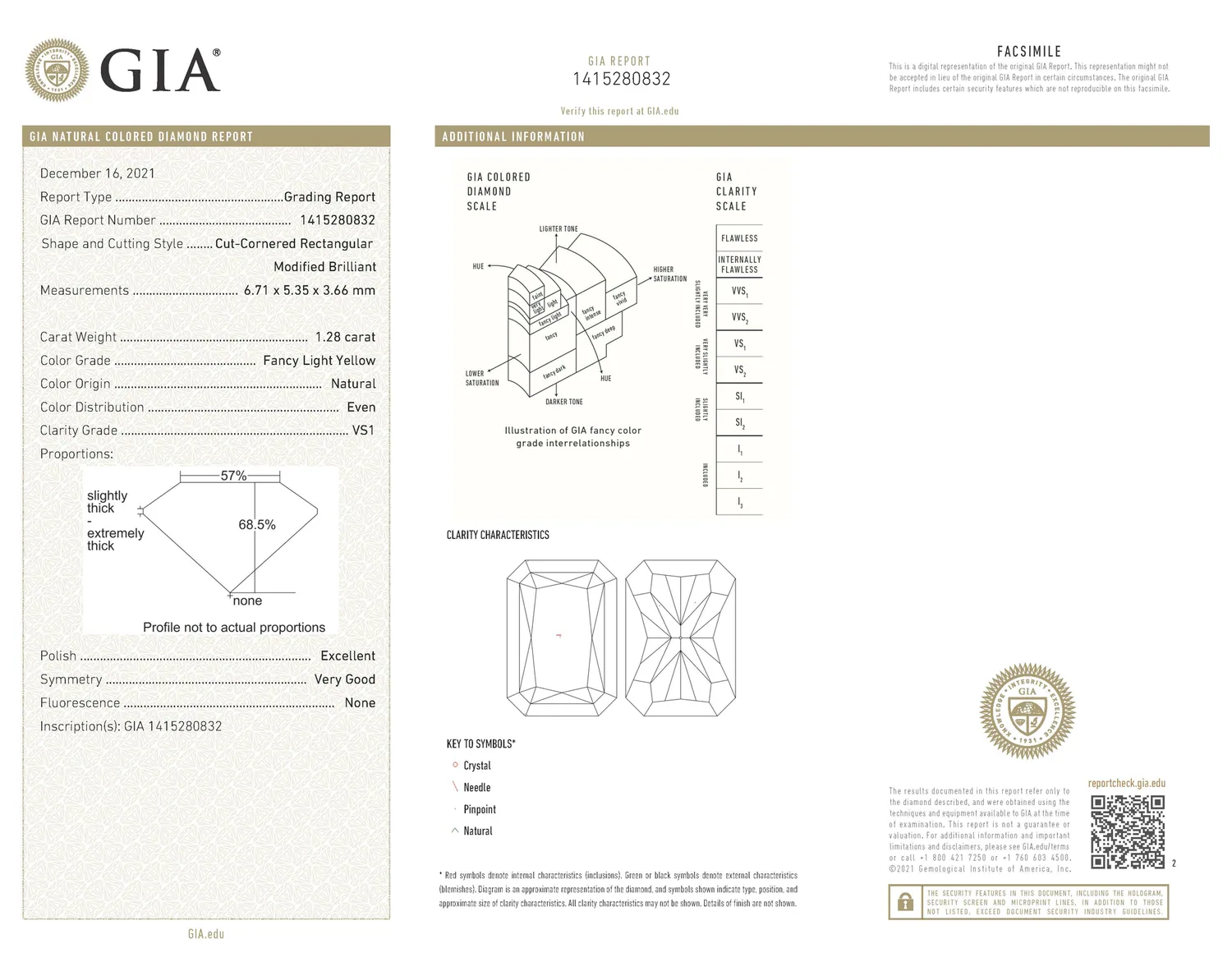 GIA grading report for item R10019