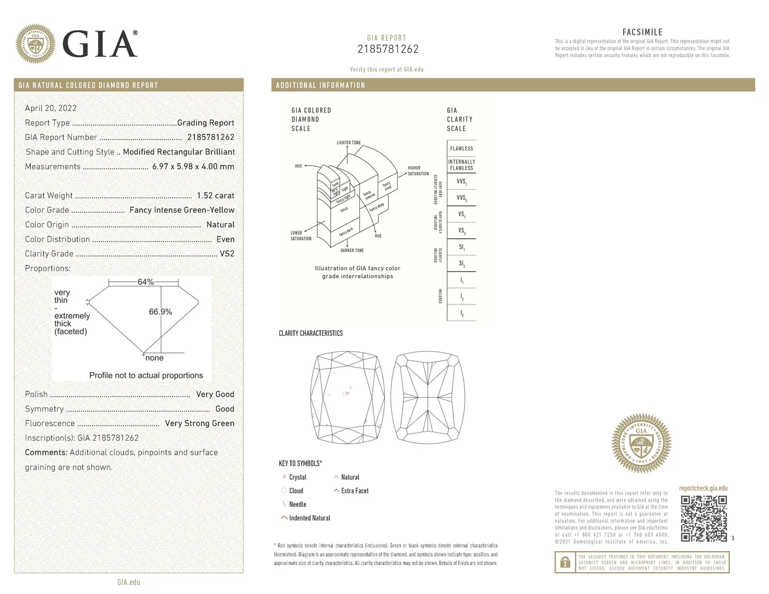 GIA grading report for item R10041