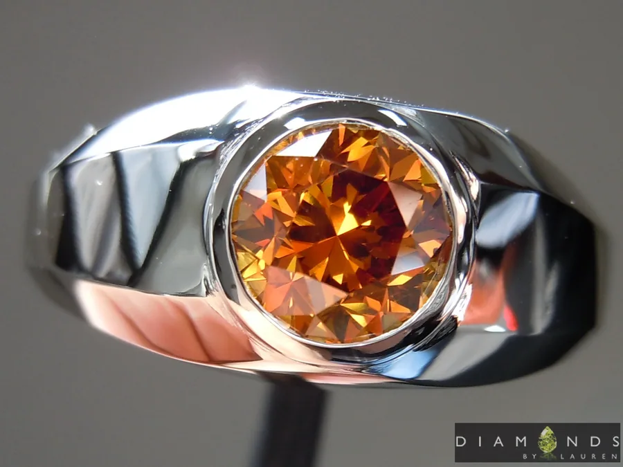 1.50ct Orange Round Brilliant Diamond Ring R10118