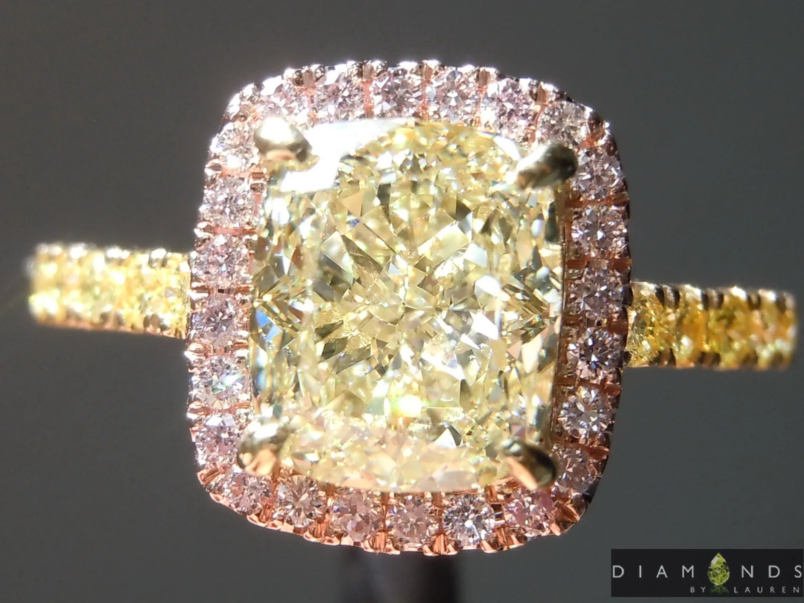 2.11ct W-X VVS2 Cushion Cut Diamond Ring R10122