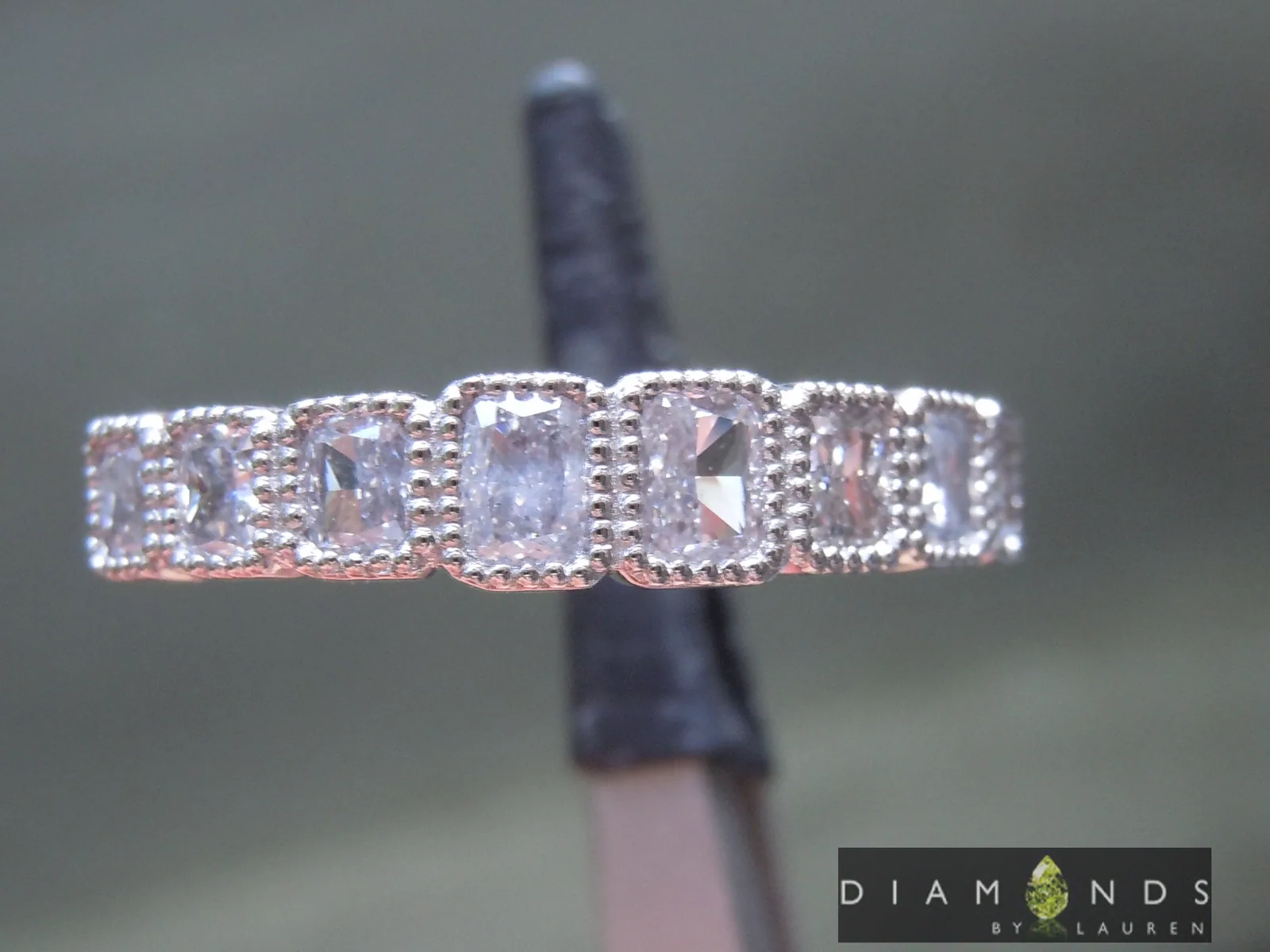 0.88ctw Pink and Gray Radiant Cut Diamond Ring R10155