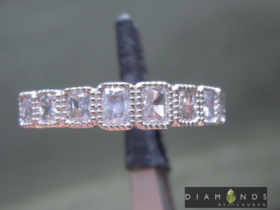 0.88ctw Pink and Gray Radiant Cut Diamond Ring R10155