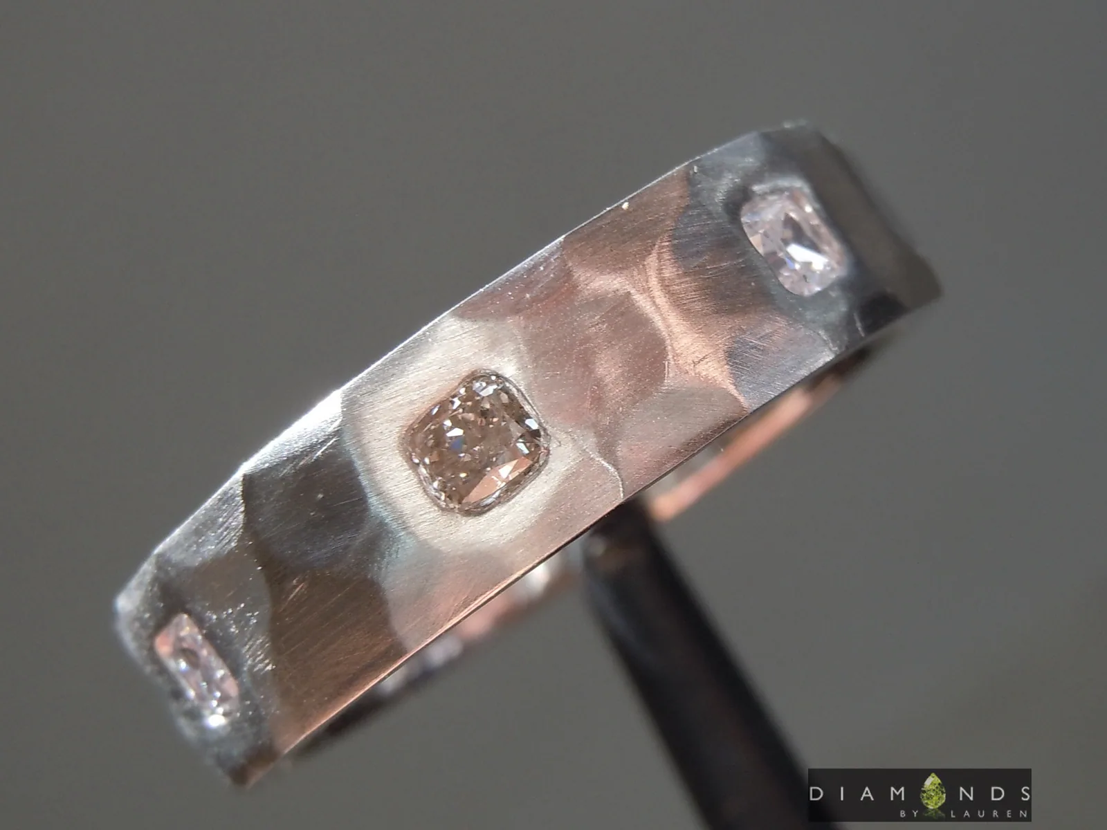 0.72ctw Pink Cushion Cut Diamond Ring R10158