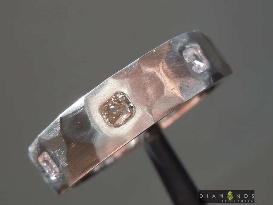 0.72ctw Pink Cushion Cut Diamond Ring R10158