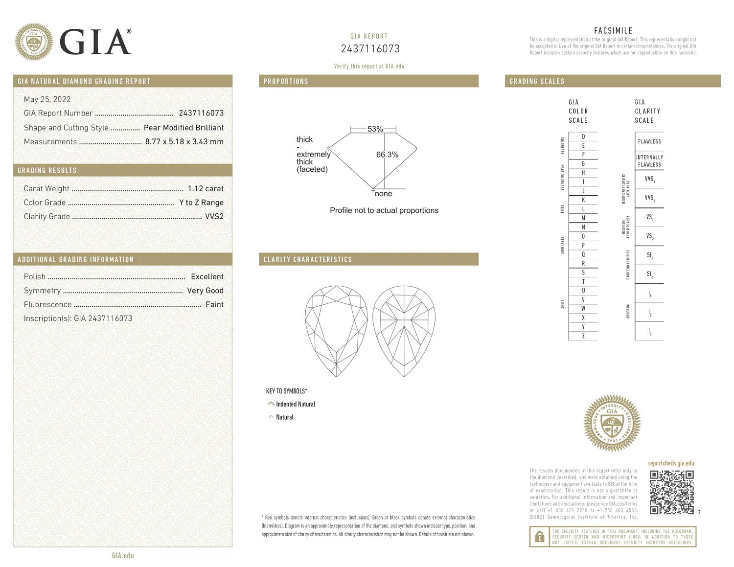 GIA grading report for item R10205