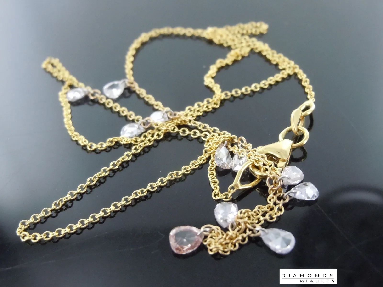 0.97ctw Pink Pear Shape Diamond Necklace R10227