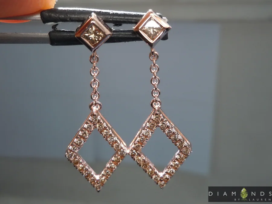 0.70ctw Brown Diamond Dangle Earrings R10258
