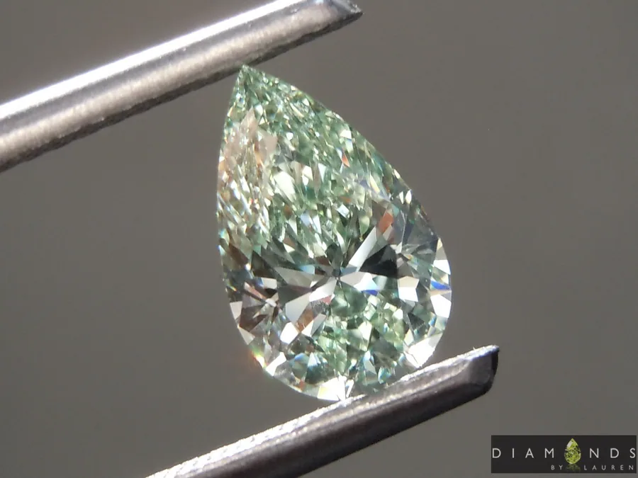 1.00ct Green VS1 Pear Shape Lab Grown Diamond R10275