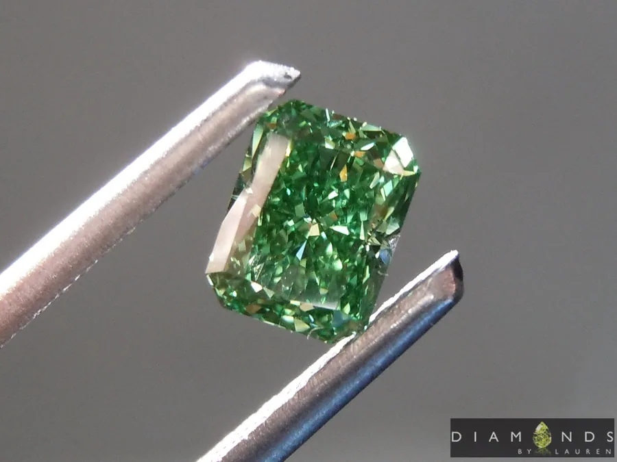 0.73ct Green VS1 Radiant Cut Lab Grown Diamond R10278