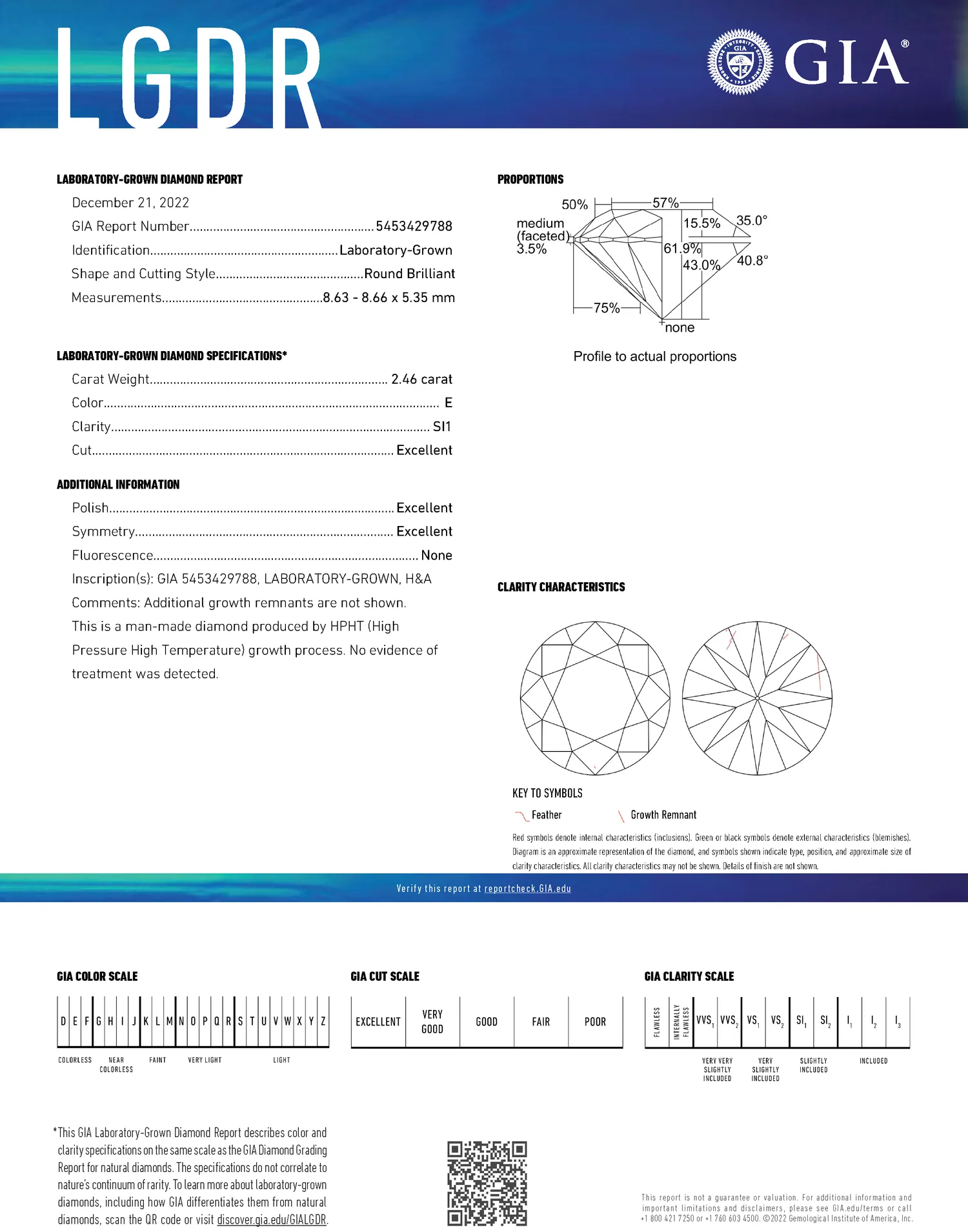 GIA grading report for item R10316