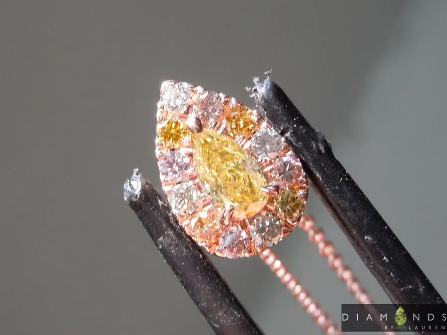 0.31ct Yellow Pear Shape Diamond Pendant R10323