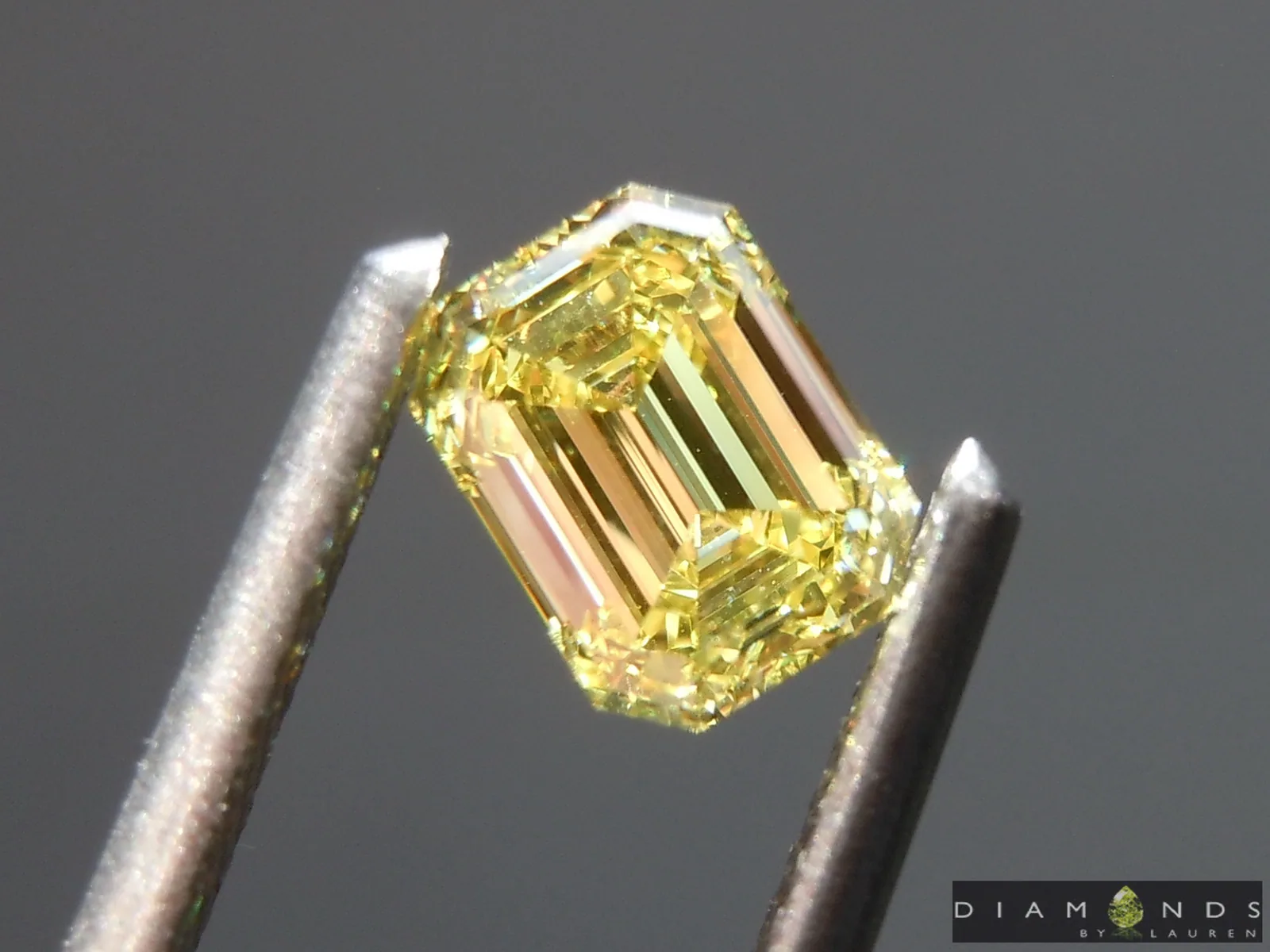1.02ct Yellow VVS2 Emerald Cut Lab Grown Diamond Ring R10400