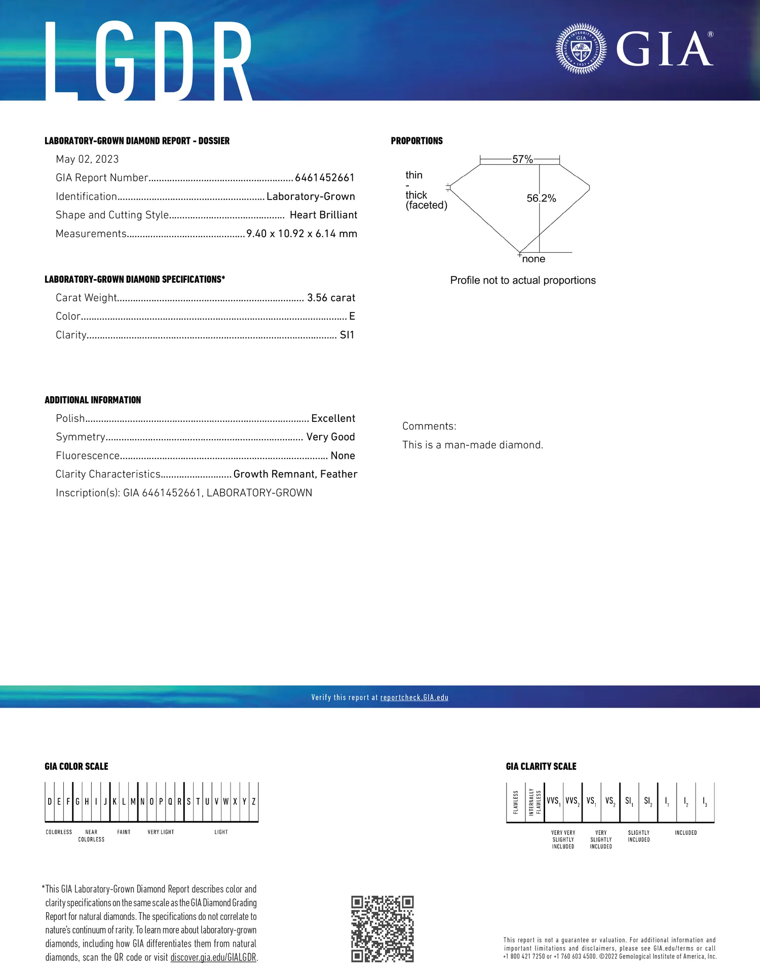 GIA grading report for item R10512
