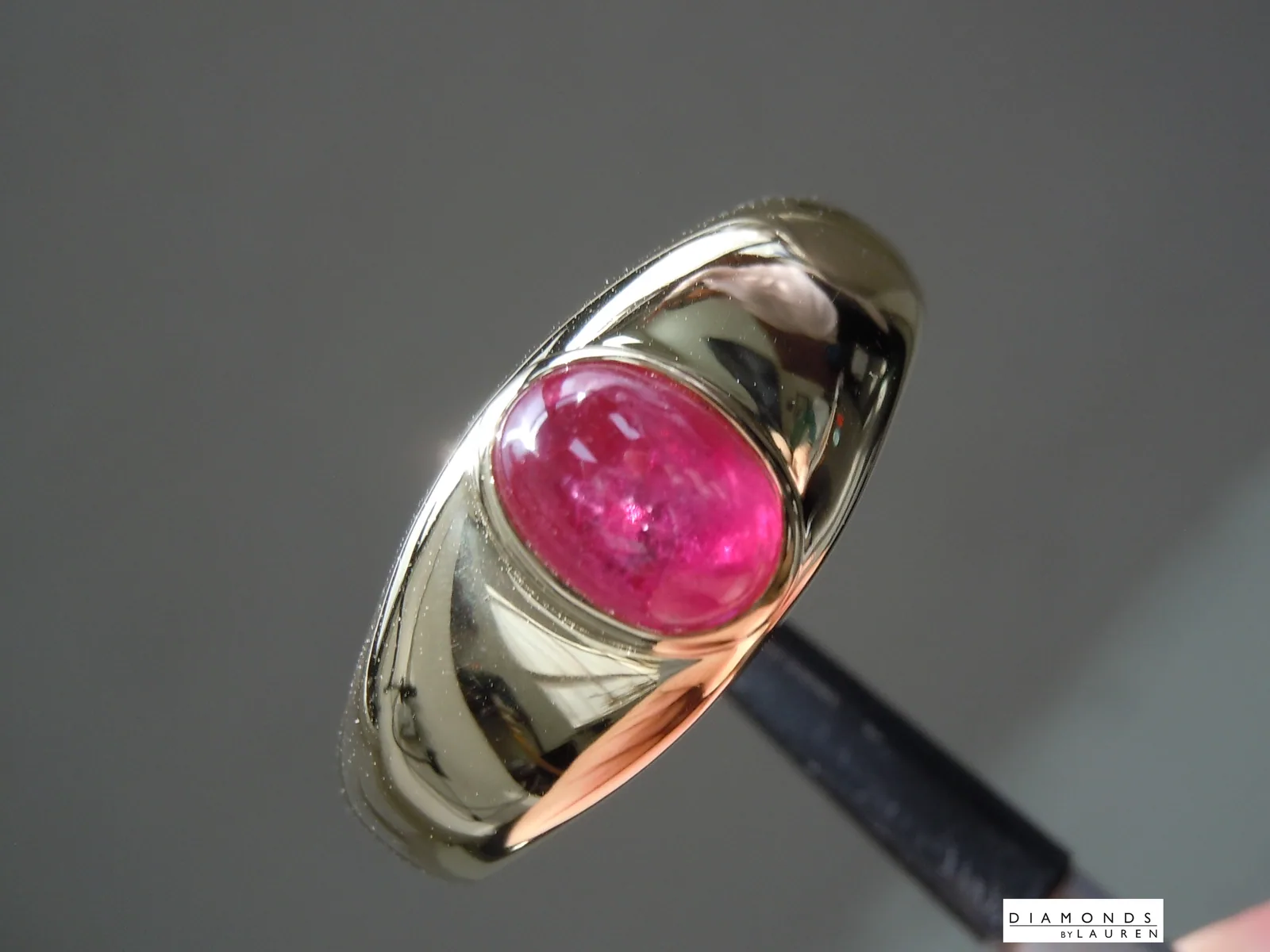 2.33ct Red Cabochon Ruby Ring GIA R10561