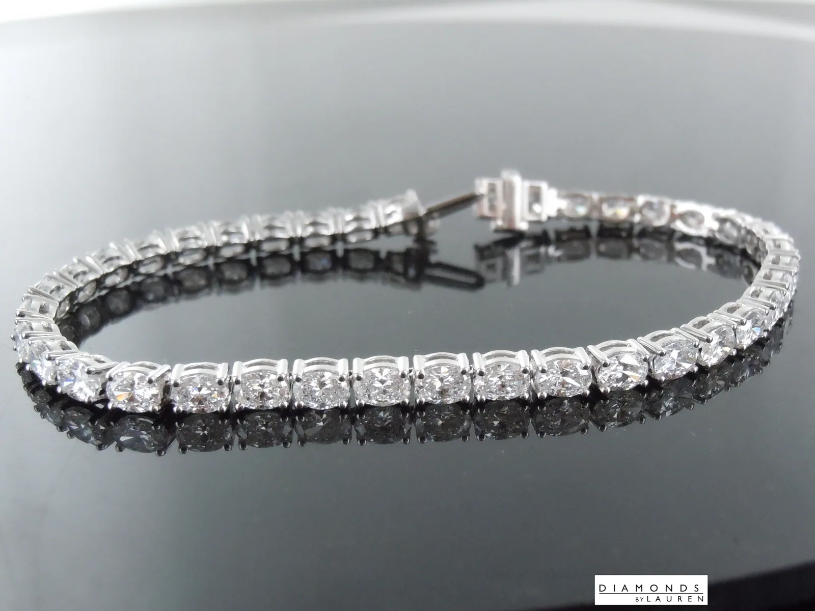 6.36ctw D-F VS1 Oval Shape Lab Grown Diamond Bracelet R10604