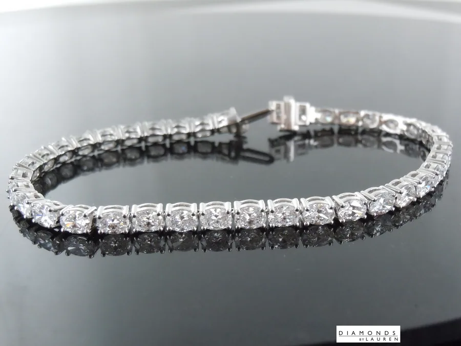6.36ctw D-F VS1 Oval Shape Lab Grown Diamond Bracelet R10604