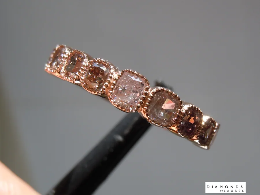 1.19ctw Pinkish Cushion Cut Diamond Ring R10608