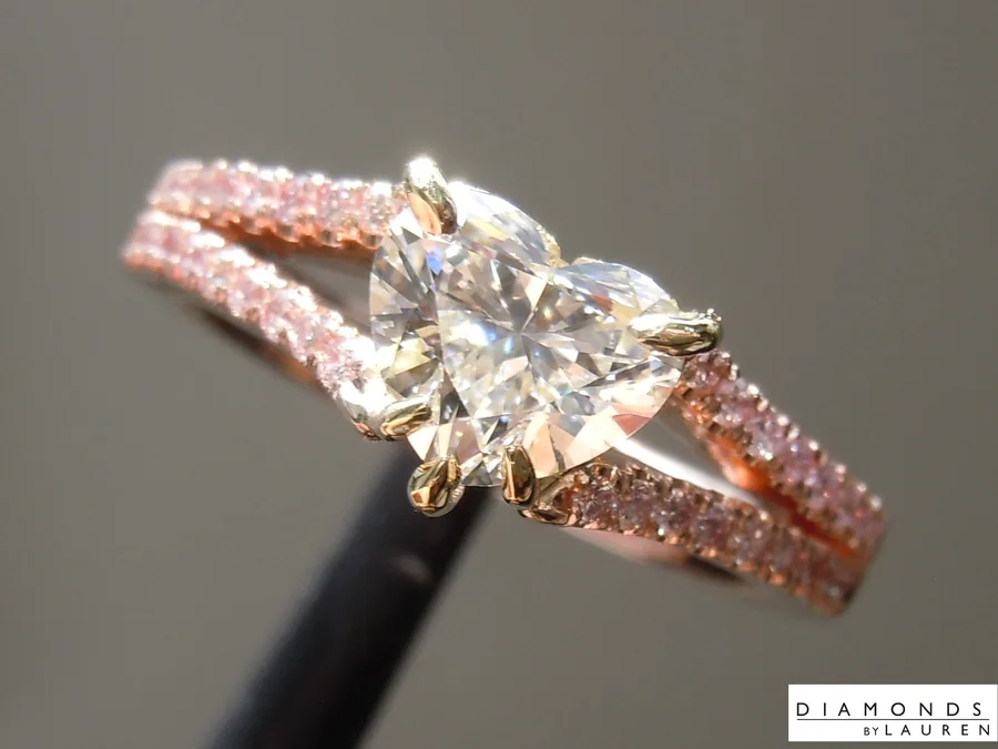 0.91ct D VVS2 Heart Shape Lab Grown Diamond Ring R10617