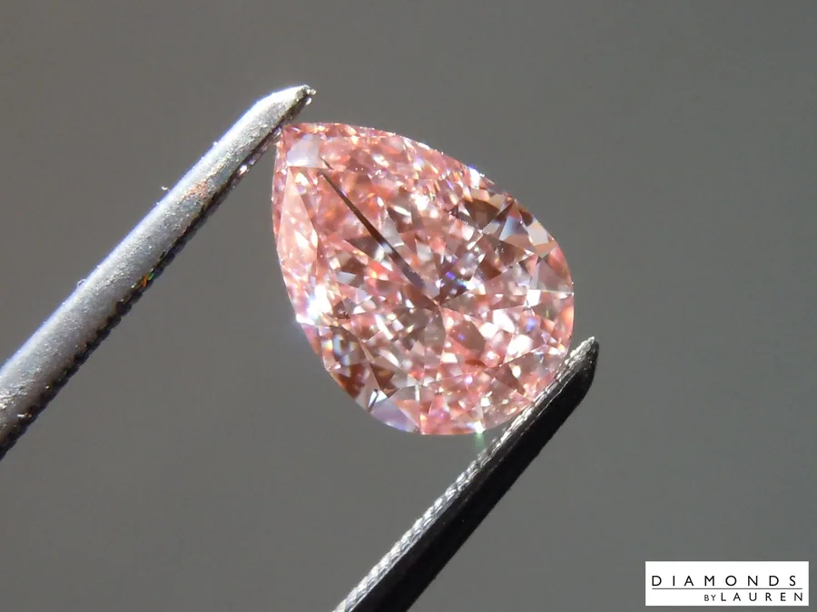 1.09ct Pink VVS2 Pear Shape Lab Grown Diamond R10663