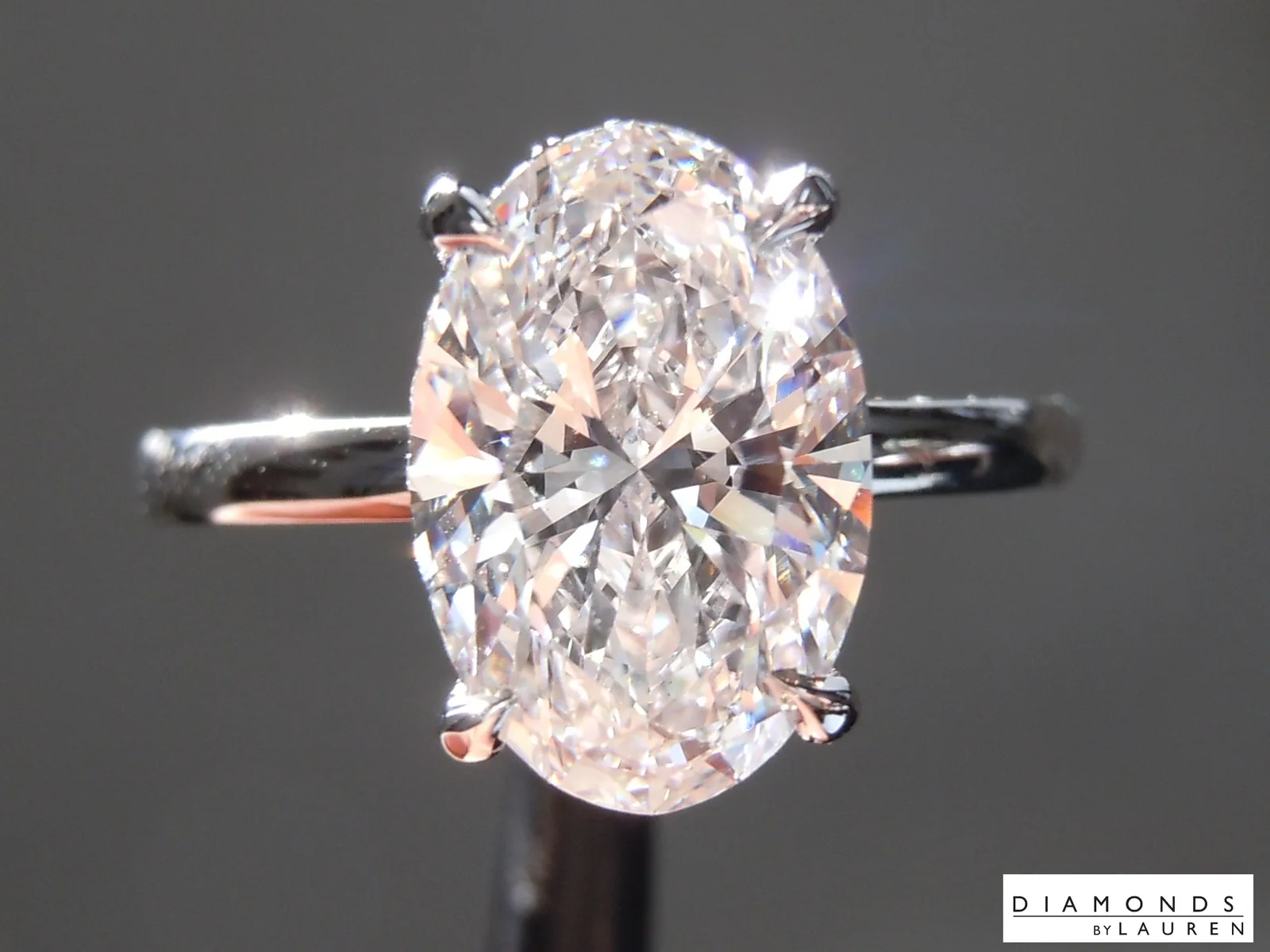 2.59ct E VVS2 Oval Lab Diamond HIdden Halo Ring R10760