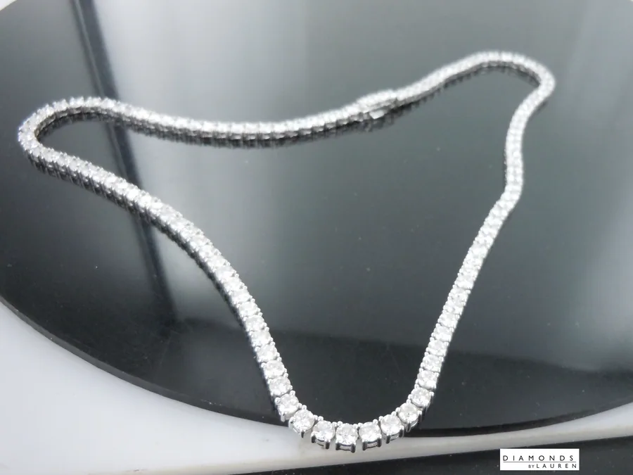 15.29ctw E VS Round Brilliant Lab Grown Diamond Necklace R10818