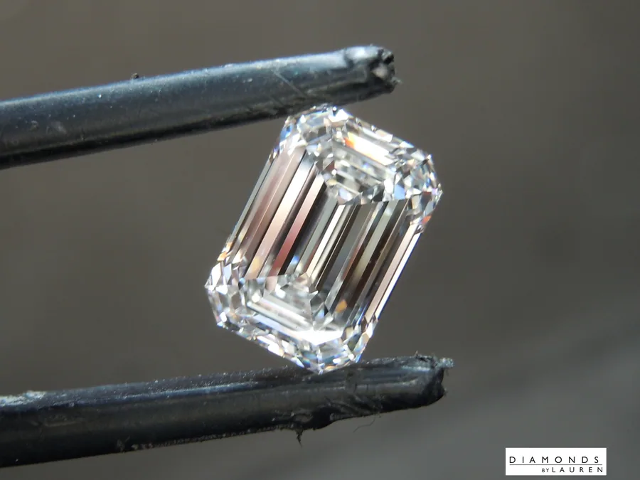 2.14ct D VS1 Emerald Cut Lab Grown Diamond Ring R10819