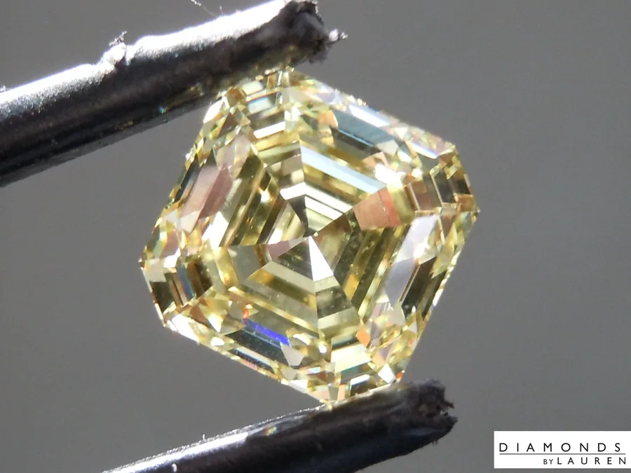 3.08ct Yellow VS1 Asscher Cut Lab Grown Diamond R10827
