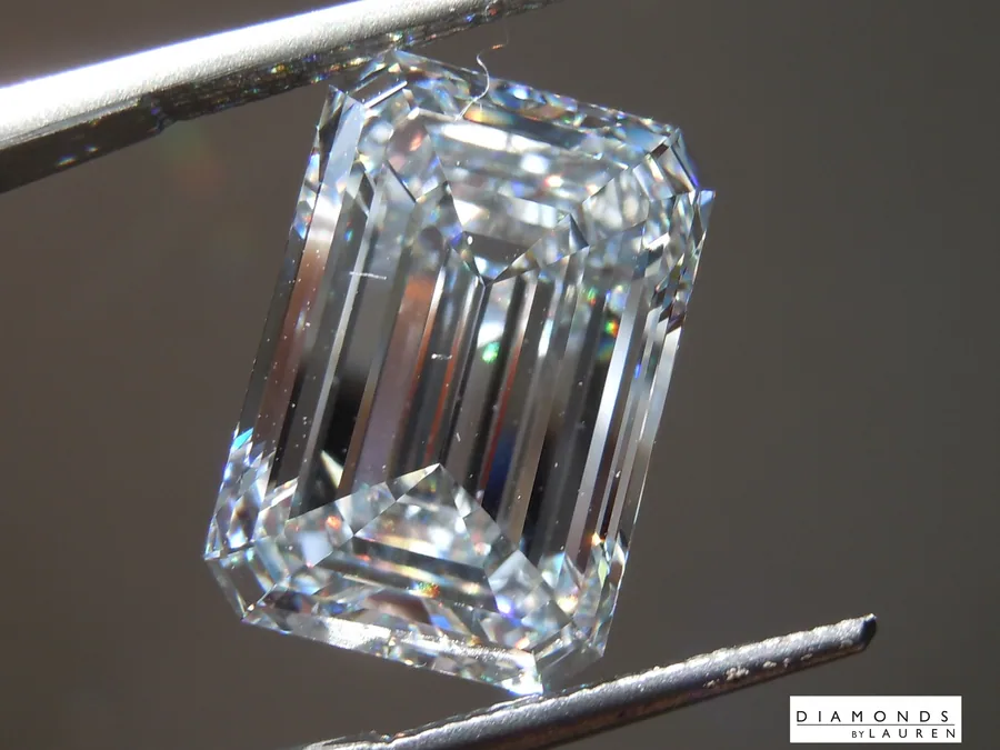 10.01ct F VVS2 Emerald Cut Lab Grown Diamond Ring R10952
