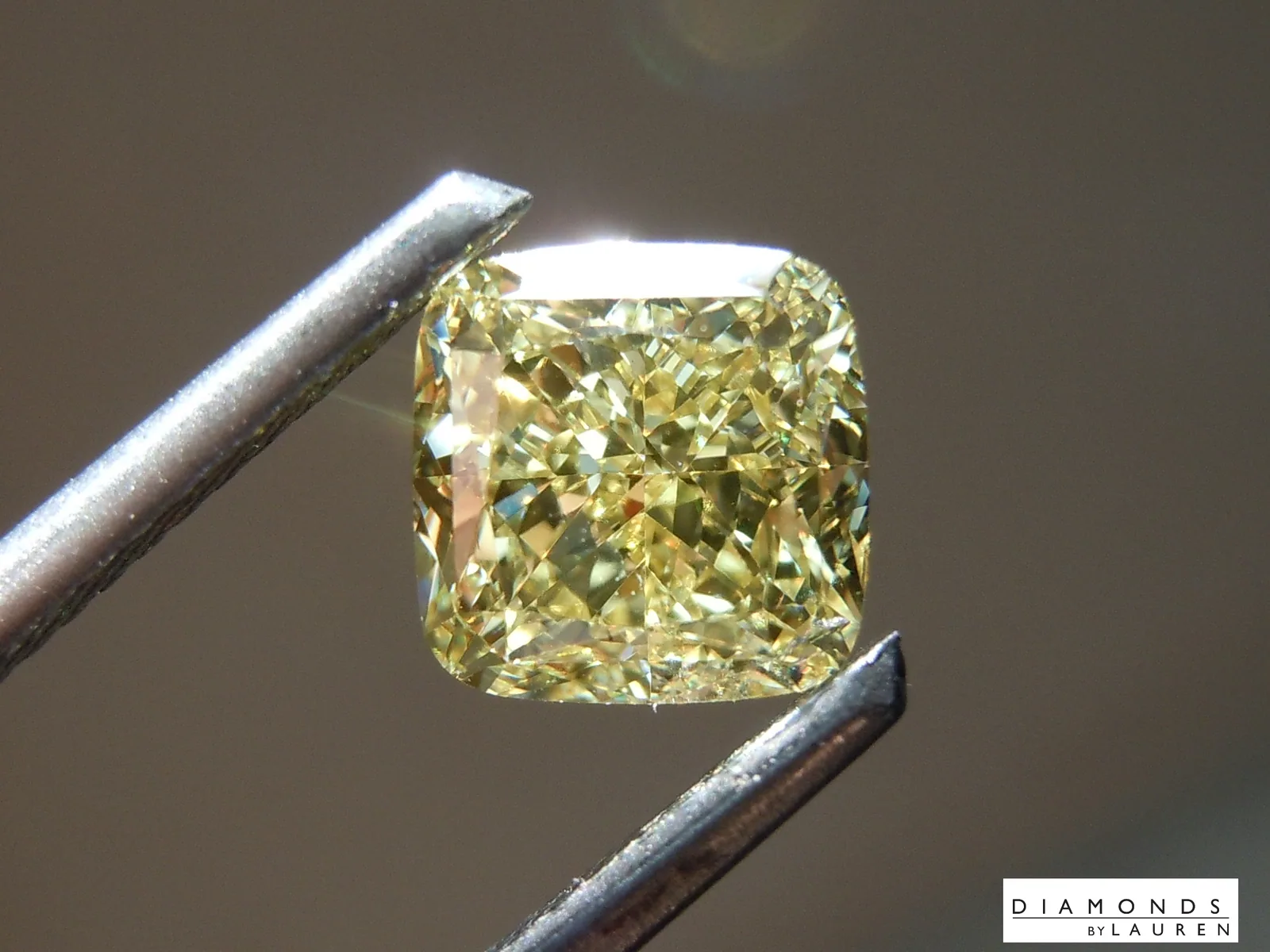 1.93ct Yellow VS1 Cushion Cut Lab Grown Diamond R10959