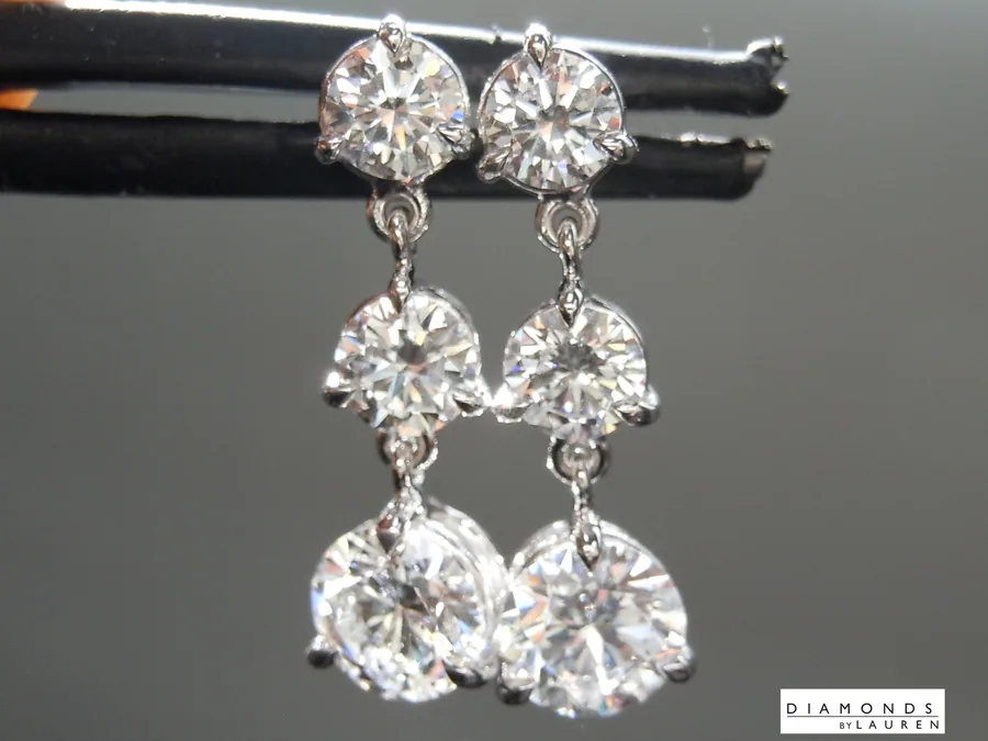 2.69ctw F VS1 Round Brilliant Lab Grown Diamond Earrings R11025