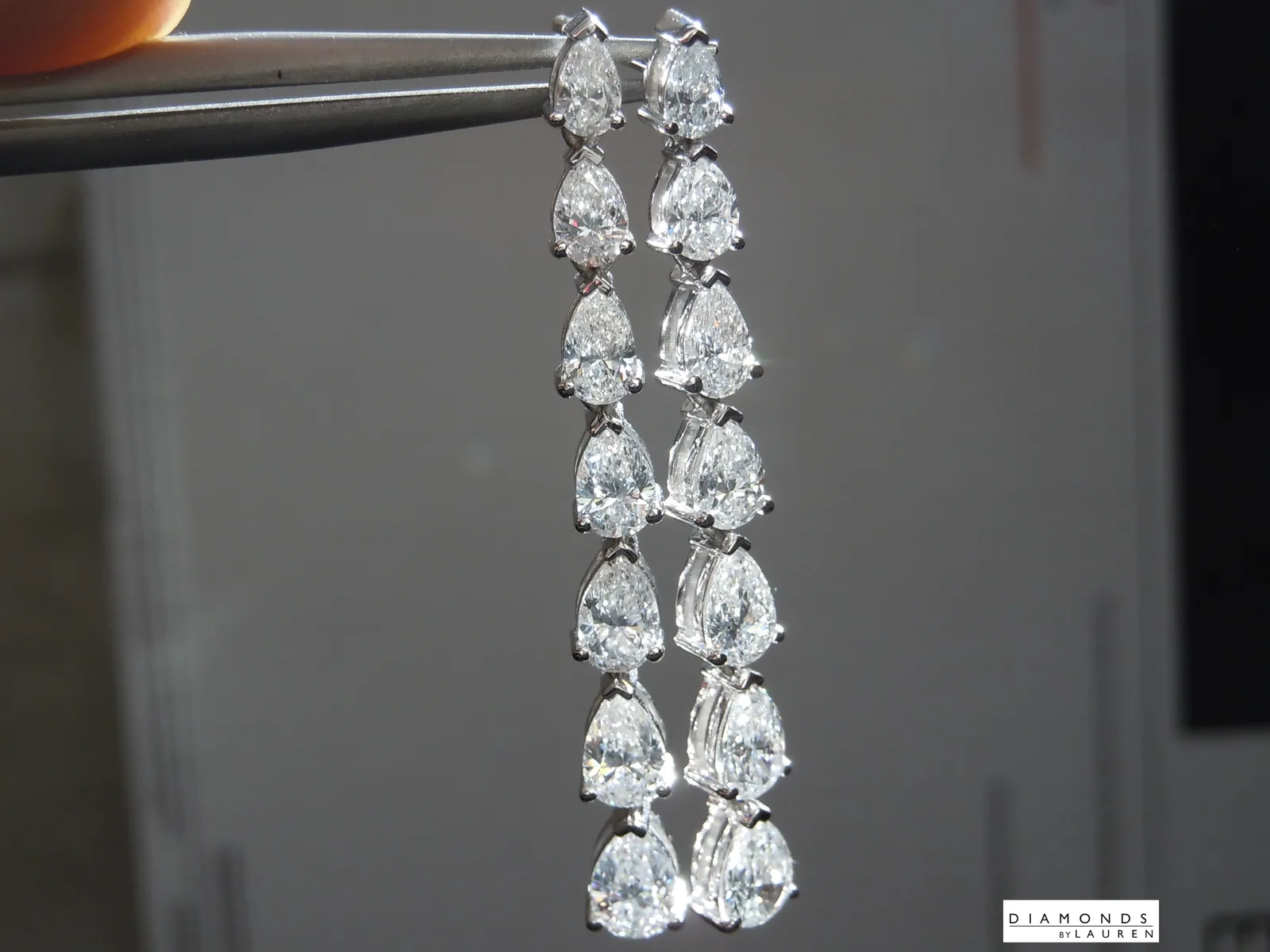 3.09ctw E VS1 Pear Shape Lab Grown Diamond Earrings R11058