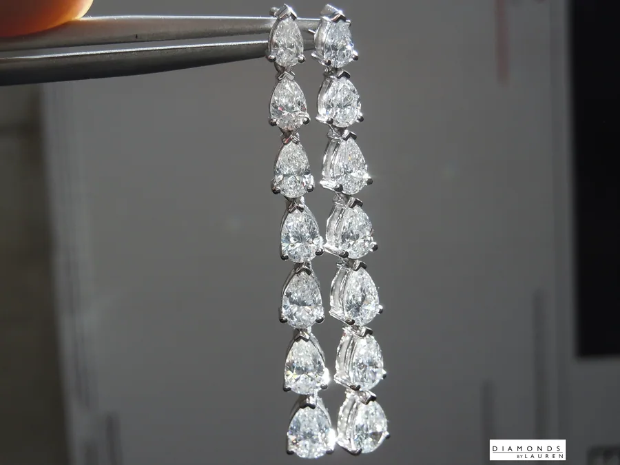 3.09ctw E VS1 Pear Shape Lab Grown Diamond Earrings R11058