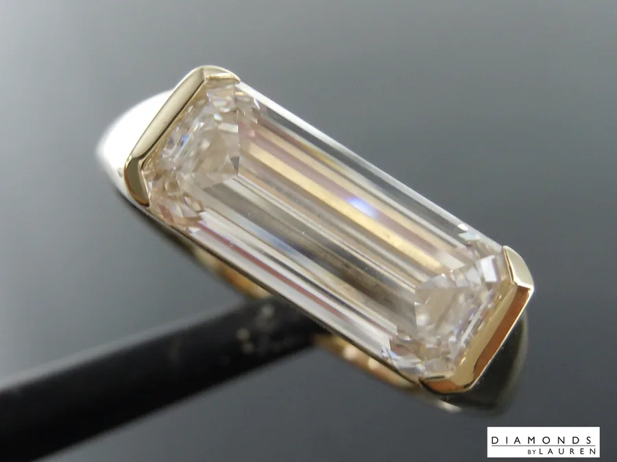 2.90ct E VVS2 Emerald Cut Lab Grown Diamond Ring R11063