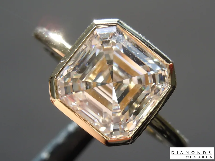 3.05ct E VS1 Asscher Cut Lab Grown Diamond Ring R11067