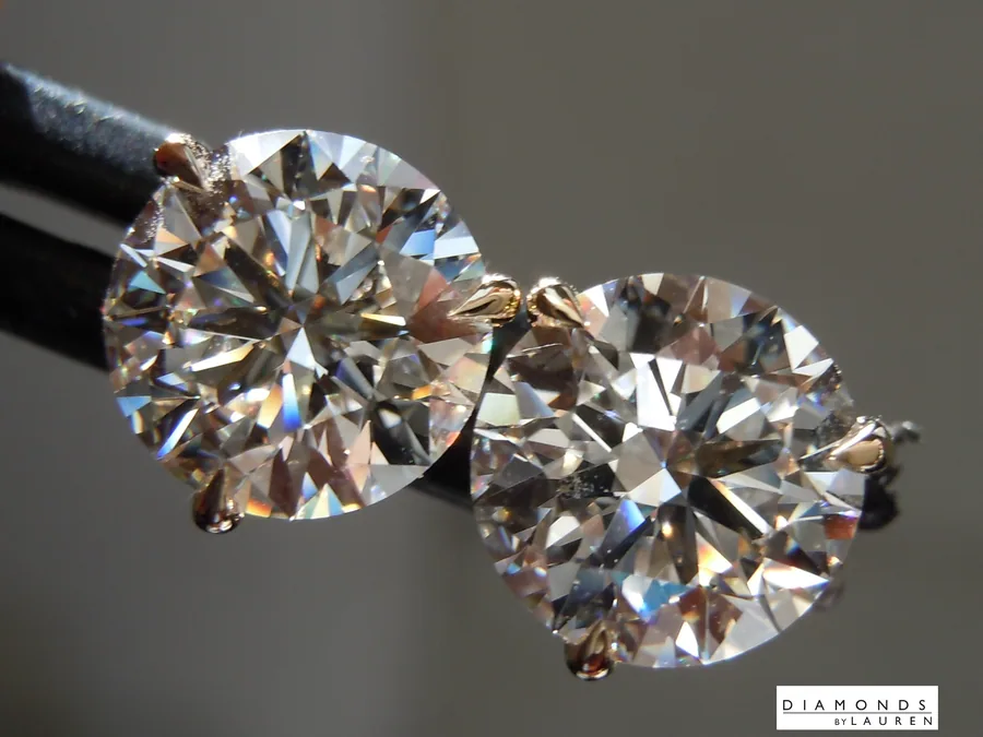 4.07ctw E VS1 Round Brilliant Lab Grown Diamond Earrings R11073