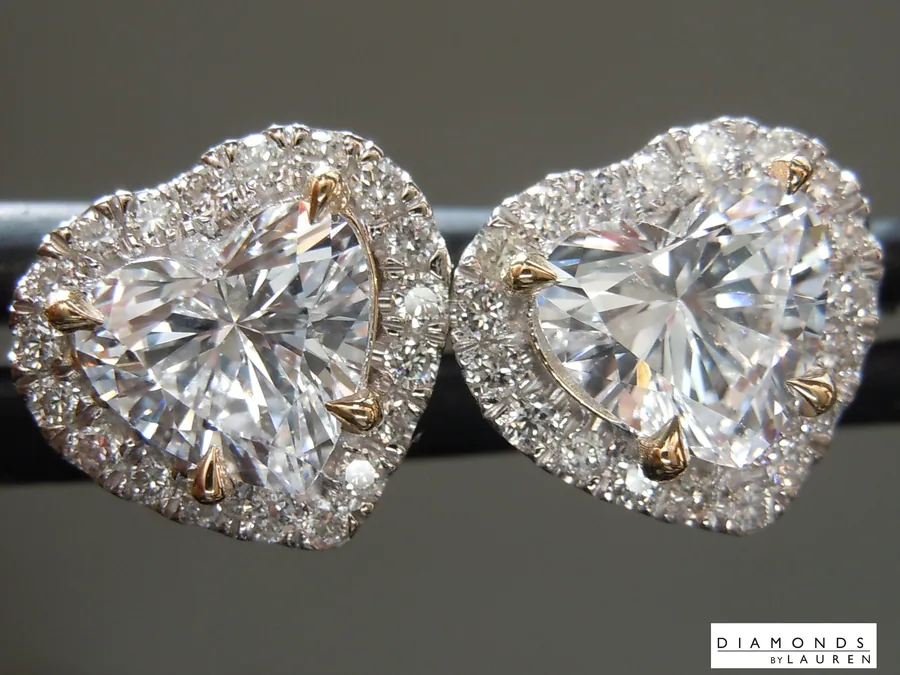 1.30ctw E VS1 Heart Shape Lab Grown Diamond Earrings R11089