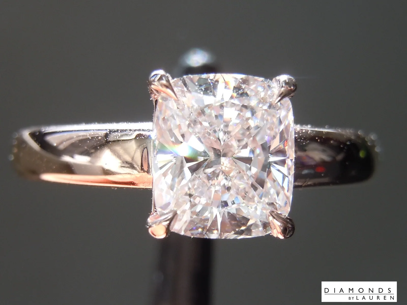 1.51ct D VVS2 Cushion Cut Lab Grown Diamond Ring R11135