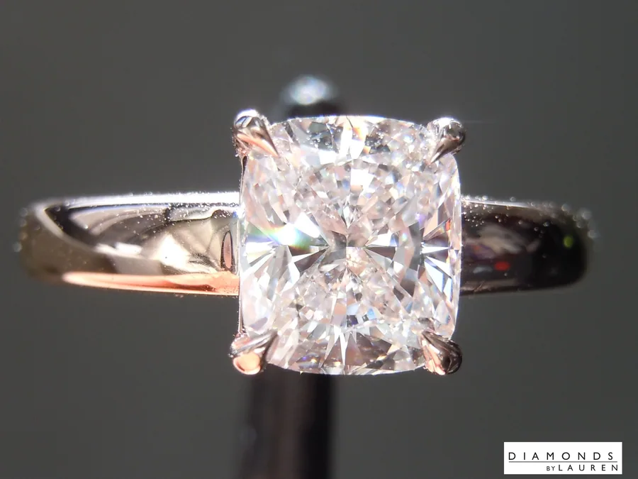 1.51ct D VVS2 Cushion Cut Lab Grown Diamond Ring R11135