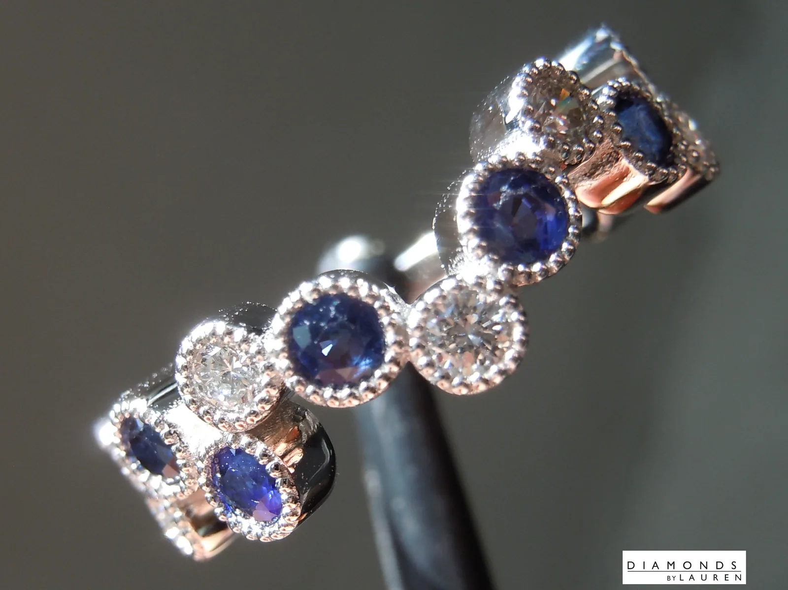 0.68ctw Round Sapphire and Diamond Ring R11136
