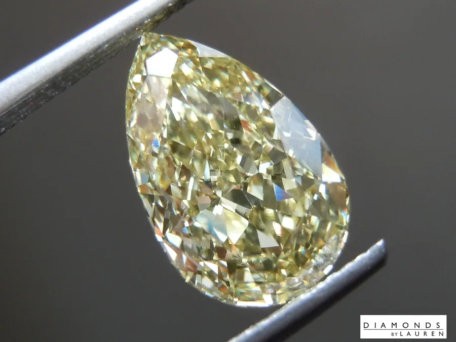 3.04ct Yellow VS1 Pear Shape Lab Grown Diamond R11151