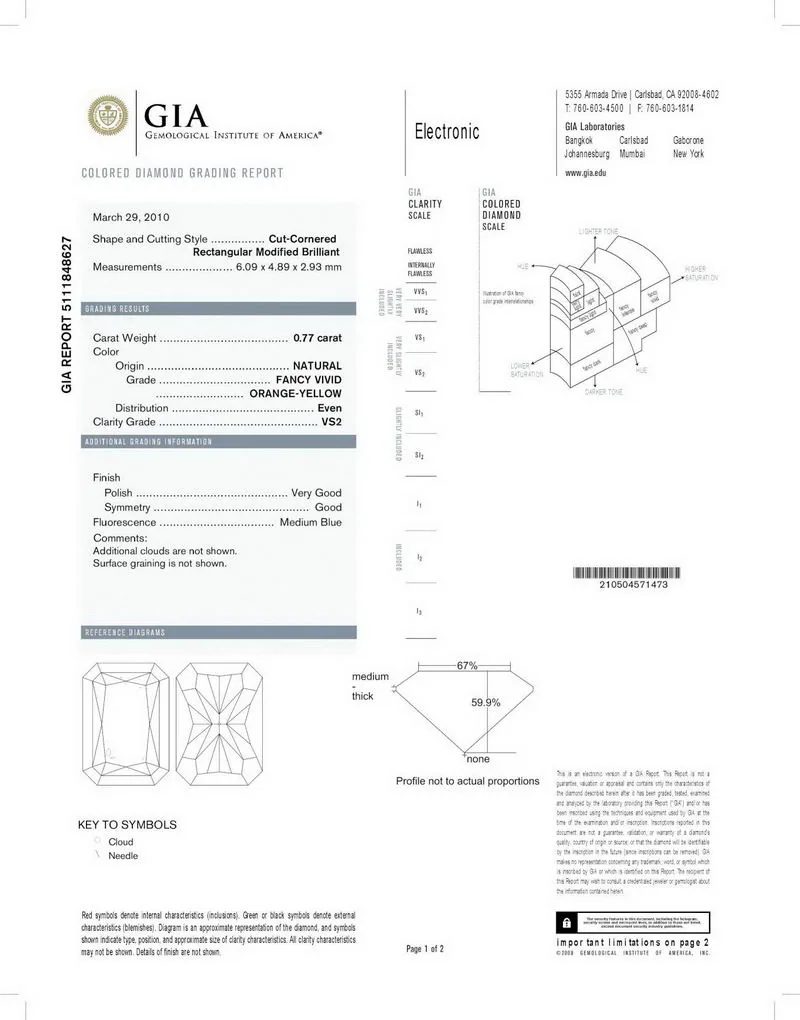 GIA grading report for item R3463