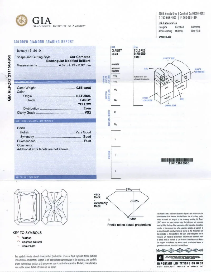 GIA grading report for item R3805