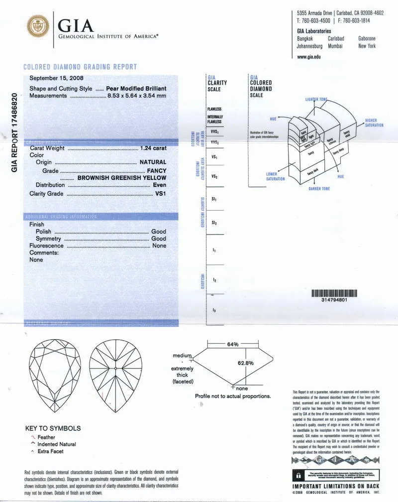 GIA grading report for item R4125