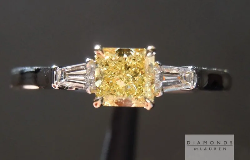 0.41ct Yellow VS1 Radiant Cut Diamond Ring R4145