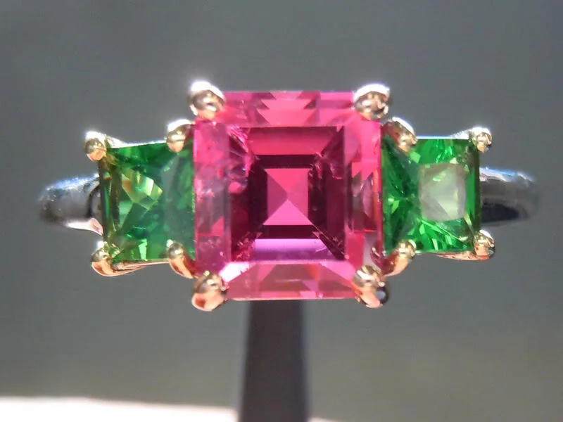 1.77ct Pink Emerald Cut Spinel Ring R4193