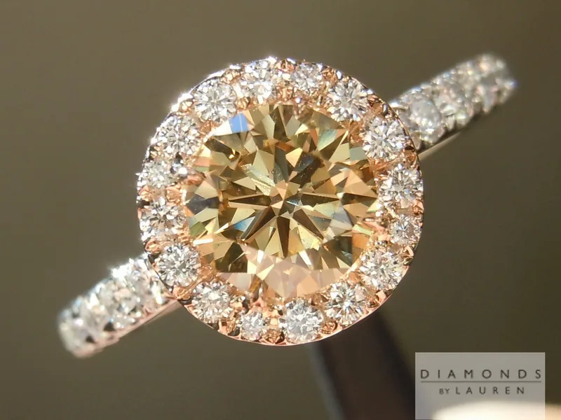 0.76ct Brown SI1 Round Brilliant Diamond Ring R4614