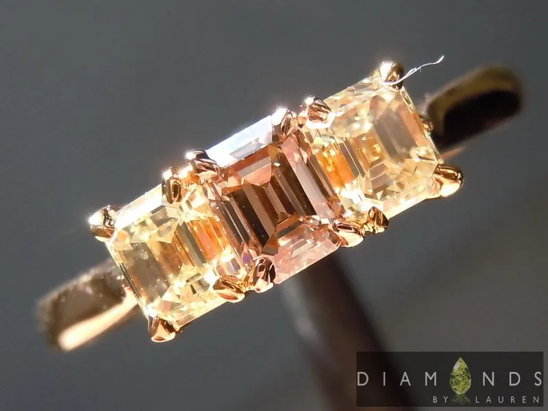 0.39ct Fancy Brown SI1 Emerald Cut Diamond Ring R4797