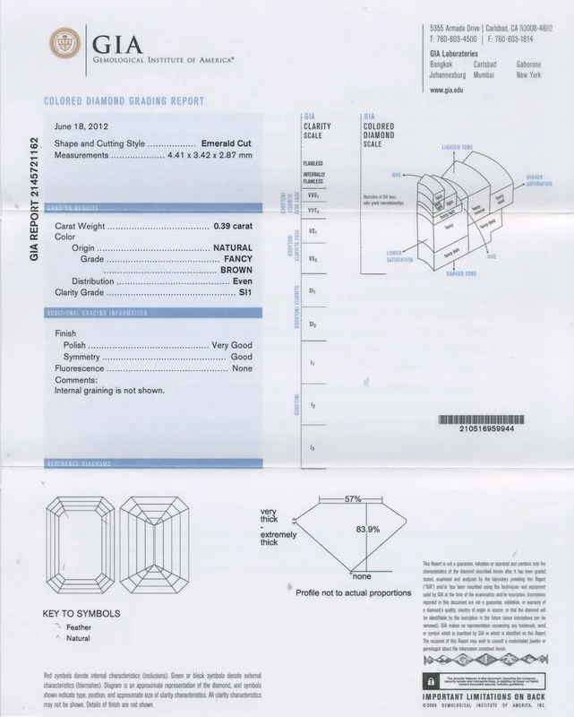 GIA grading report for item R4797