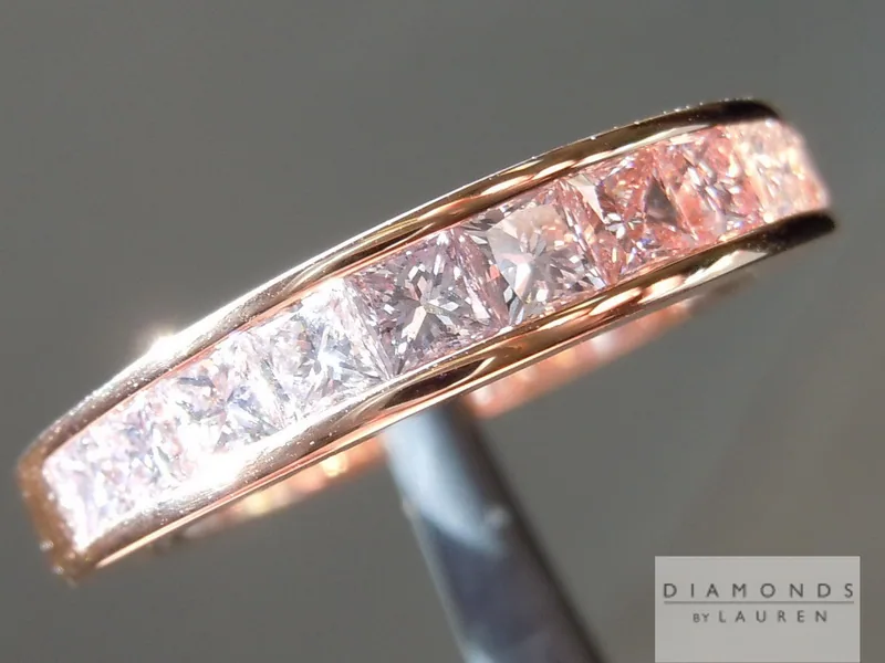 1.18ctw Pink Princess Cut Diamond Ring R4877